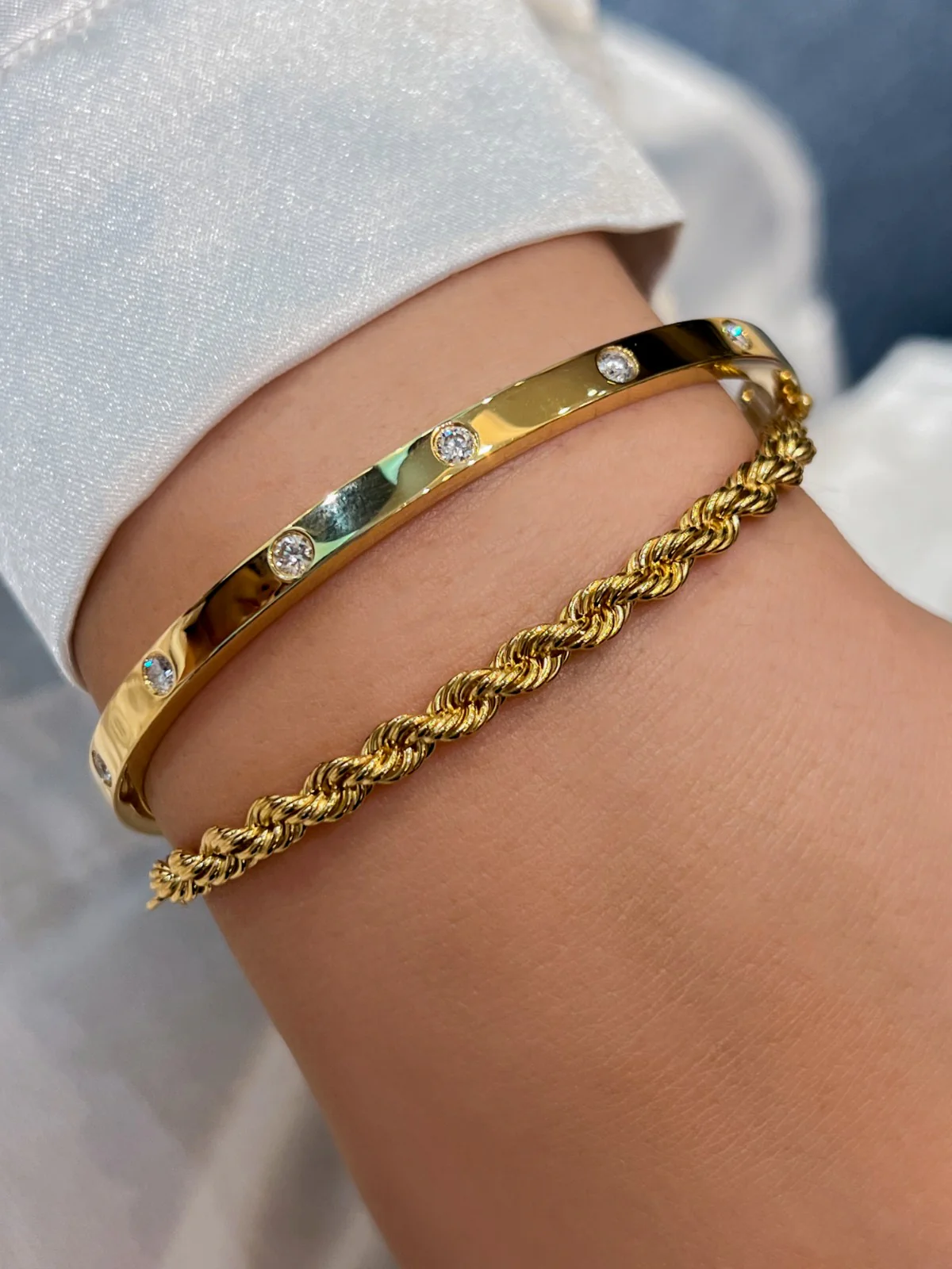 Solid Gold Rope Bracelet - Image 2