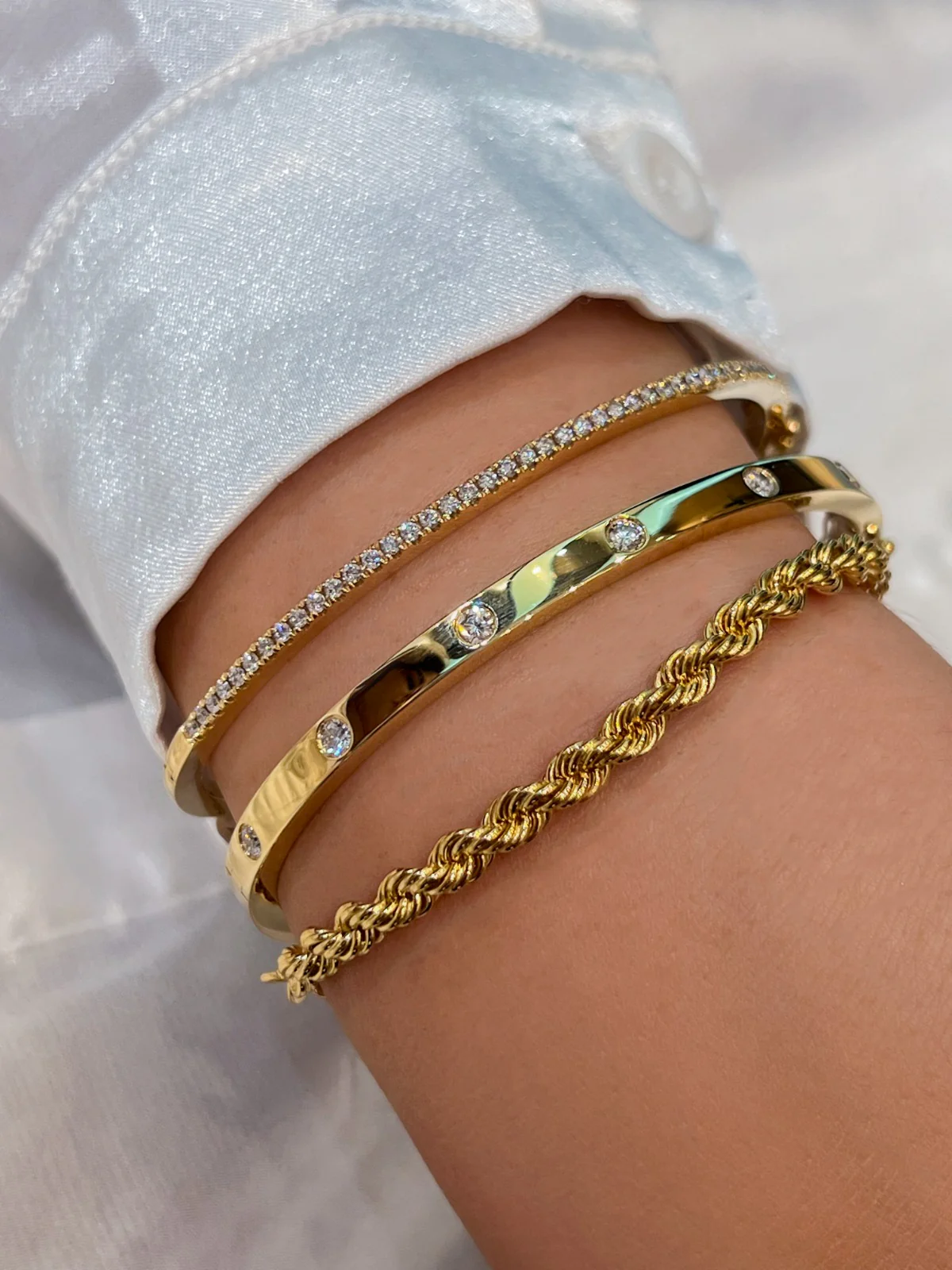 Solid Gold Rope Bracelet - Image 6