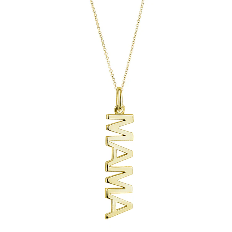 Solid Gold Vertical Name Necklace