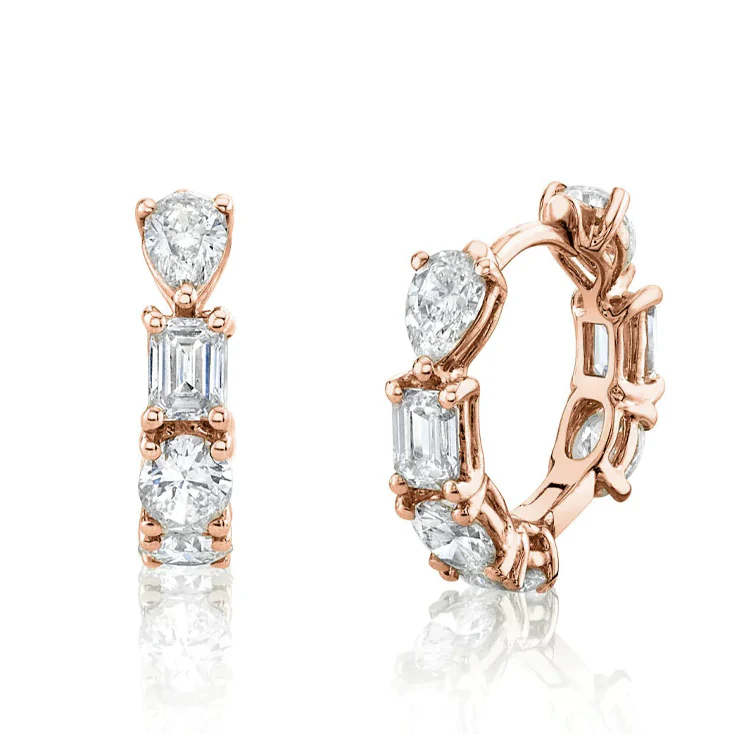 Starlette Mixed Diamond Hoops - Image 3
