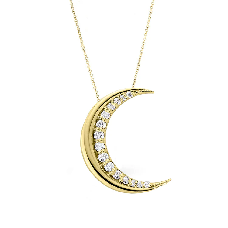 Starlit Moon Diamond Necklace
