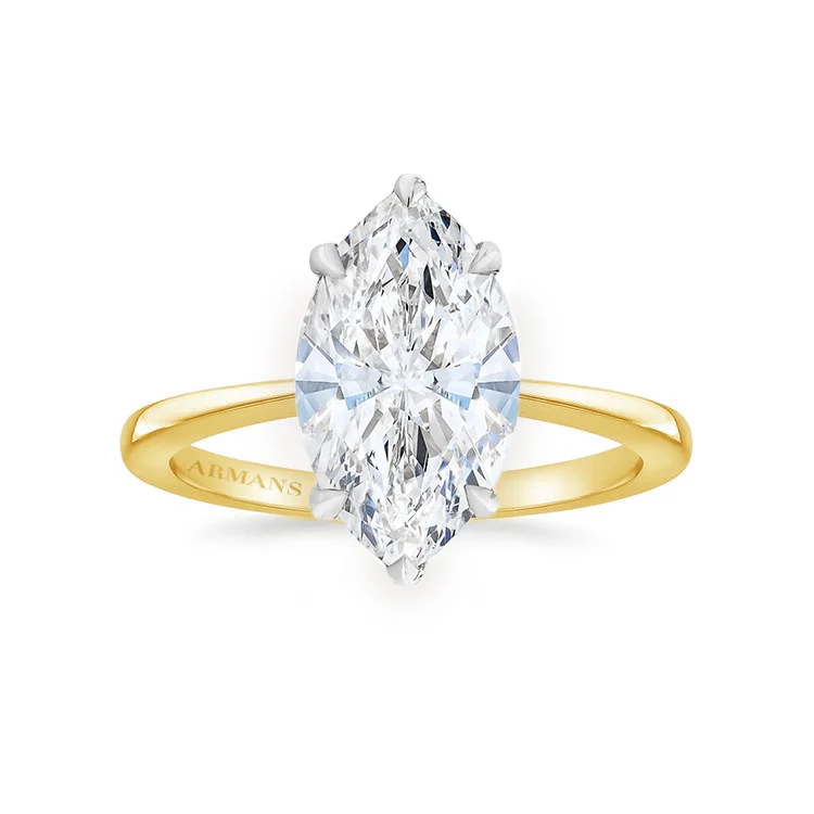 Tapered Marquise Engagement Ring - Image 3
