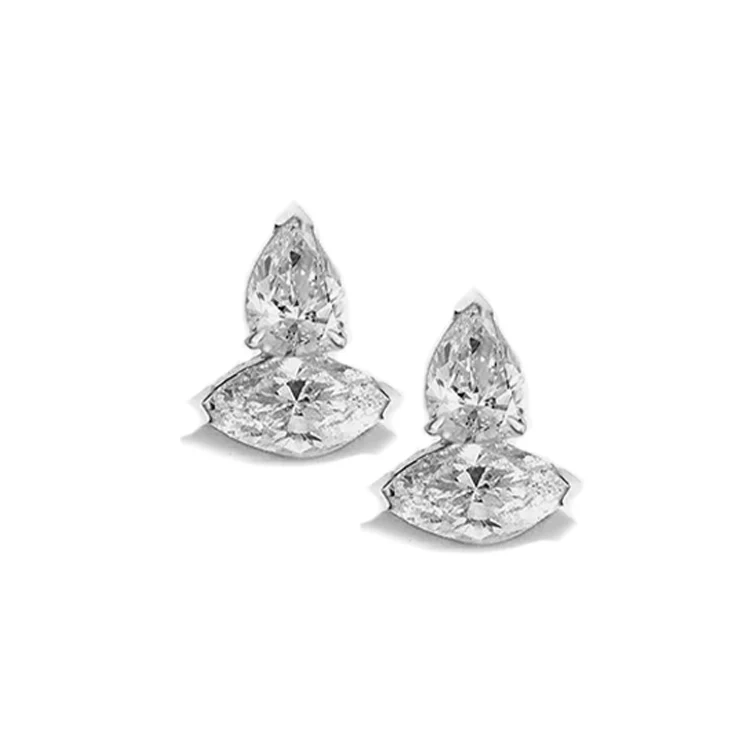 Tear Drop Diamond Earrings