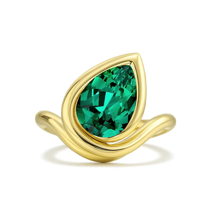 Twisted Pear Diamond Engagement Ring - Image 4