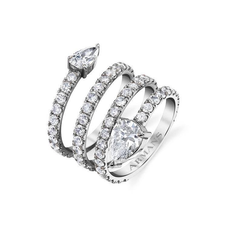 Two Stone Spiral Diamond Ring - Image 3