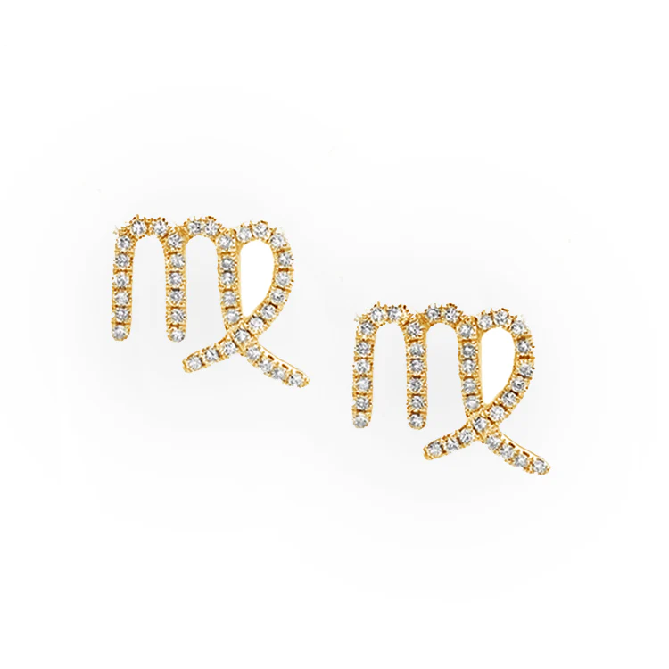 Virgo Diamond Zodiac Studs - Image 3